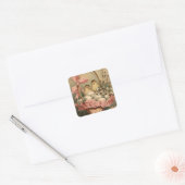 Paasmandje eichick roze boeg vergeet me niet vierkante sticker (Envelop)
