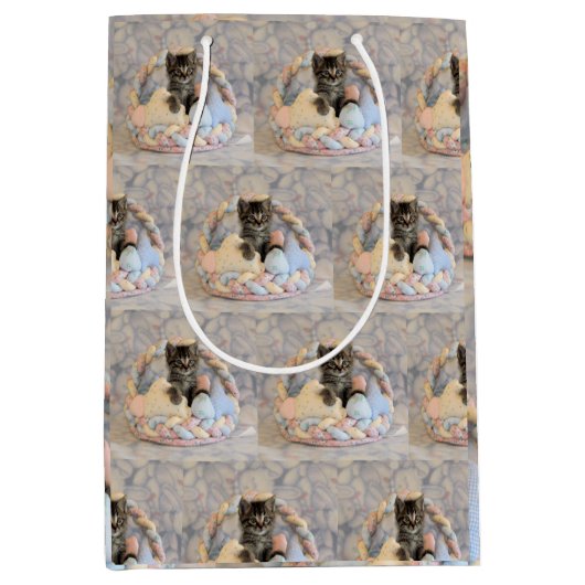 Paasmandje - Kat / Kat - Gift Bag Medium Cadeauzakje (Voorkant)