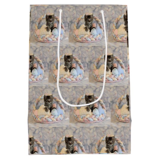 Paasmandje - Kat / Kat - Gift Bag Medium Cadeauzakje (Achterkant)