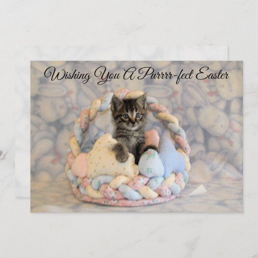 Paasmandje - Kat/keuken - Platte Kaart (Voorkant / Achterkant)