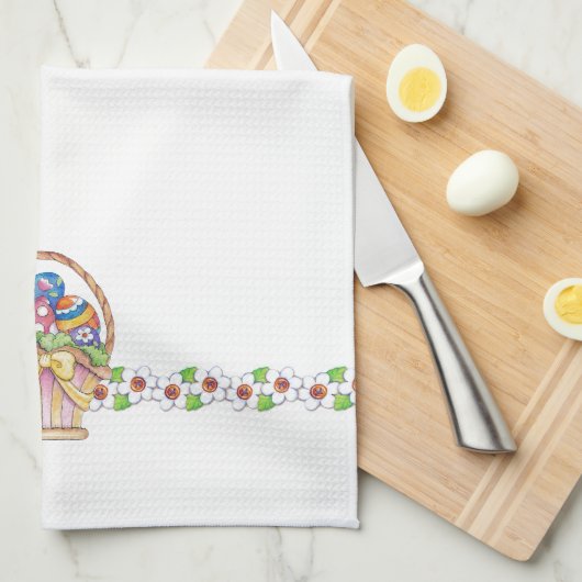 Paasmandje - keukenhanddoek (Quarter Fold)