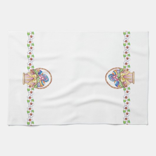 Paasmandje - keukenhanddoek (Horizontaal)