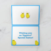 Paasmandje met Baby Chicken Photo Lijst Feestdagen Kaart (Binnen)