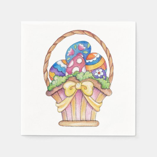 Paasmandje - Papier Napkins Servetten (Voorkant)