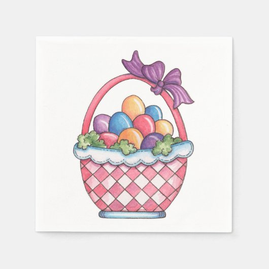 Paasmandje - Papier Napkins Servetten (Voorkant)