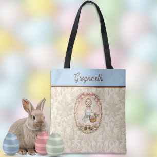 Paasmandje Pastel Kleur Vintage Gans Monogram Tote Bag