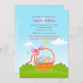 Paasmandje Verjaardag uitnodiging (Voorkant / Achterkant)