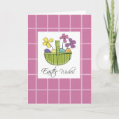 Paasmandje wensen feestdagen kaart (Voorkant)