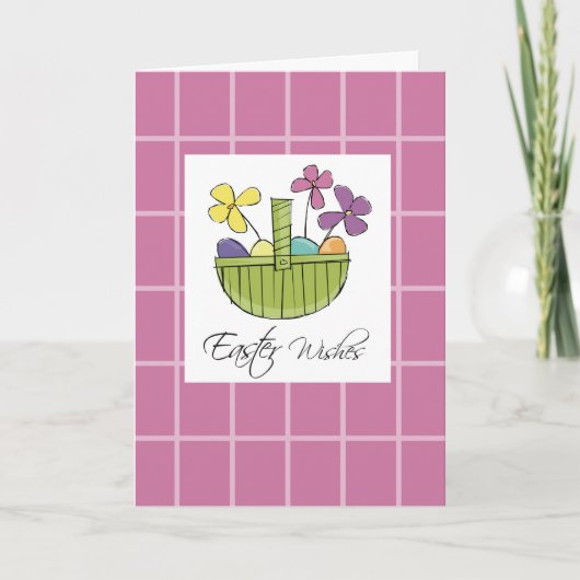 Paasmandje wensen feestdagen kaart (Voorkant)