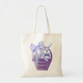 Paasmandjongen Bunny Happy Easter Canvas tas (Voorkant)