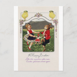 paasmeisje Bunny Chick Briefkaart