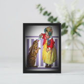  paasmeisje dat konijn voedt, ZSSG Feestdagenkaart (Staand voorkant)