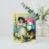 paasmeisje en Baby Feestdagenkaart (Staand voorkant)