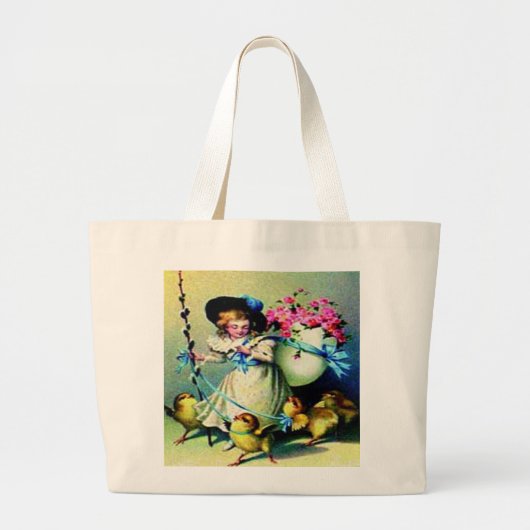  paasmeisje en Baby Grote Tote Bag (Voorkant)