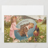  paasmeisje en Victoriaans jongen Briefpapier (Voorkant / Achterkant)