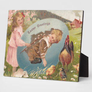  paasmeisje en Victoriaans jongen Fotoplaat