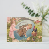  paasmeisje en Victoriaans jongen Kaart (Staand voorkant)