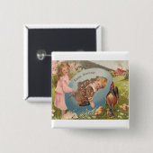  paasmeisje en Victoriaans jongen Vierkante Button 5,1 Cm (Voorkant /achterkant)