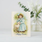  paasmeisje feestdagenkaart (Staand voorkant)