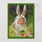 paasmeisje in Bunny Costume, ZSSG Feestdagenkaart (Voorkant)