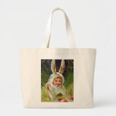 paasmeisje in Bunny Costume, ZSSG Grote Tote Bag (Voorkant)