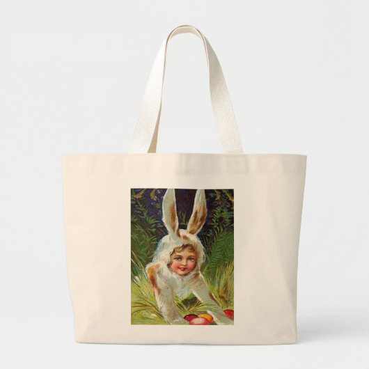 paasmeisje in Bunny Costume, ZSSG Grote Tote Bag (Voorkant)