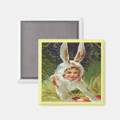 paasmeisje in Bunny Costume, ZSSG Magneet (Voorkant / Achterkant)