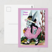  paasmeisje in paasbonnet en dress briefkaart (Voorkant / Achterkant)