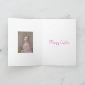 paasmeisje met Kaart met bunny Ears (Binnen)