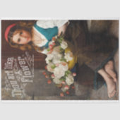  paasmeisje met Rozen ontkoppeling Tissuepapier (Voorkant)