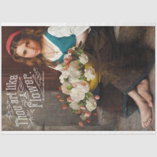  paasmeisje met Rozen ontkoppeling Tissuepapier (Voorkant)