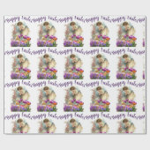  paasmeisje met Tulip Flowers Cadeaupapier (Vlak)