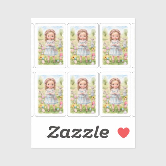 Paasmeisje Sticker (Vel)