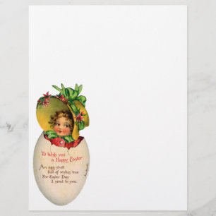  paasmeisje, Victoriaans meisje met Bonnet in eier Flyer