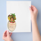 paasmeisje, Victoriaans meisje met Bonnet in eier Flyer (Hand)