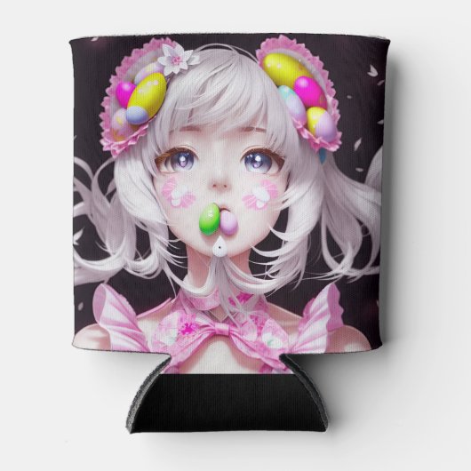 Paasmeisje/voorjaarsmeisje Blikjeskoeler (Voorkant)