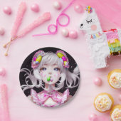 Paasmeisje/voorjaarsmeisje Papieren Bordje (Feest)