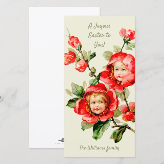 Paasmeisjes bloemen CC1214 Floral fantasy Feestdagenkaart (Voorkant / Achterkant)