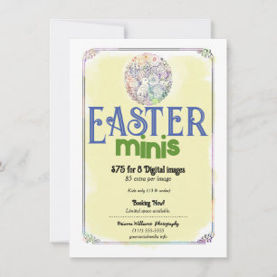 Paasmini's Geel Aquarel Fotografie Flyer  Kaart
