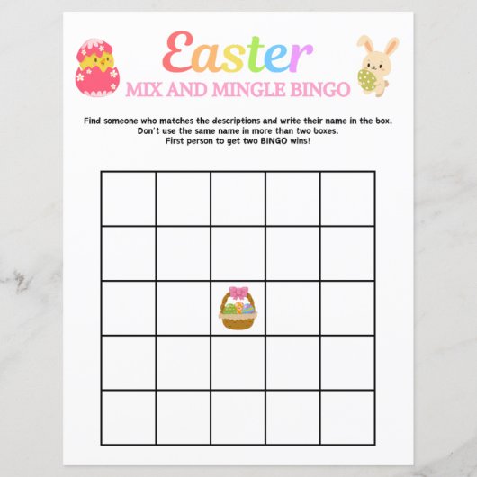 Paasmix en Mingle Bingo (Achterkant)