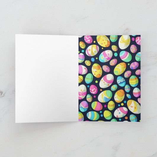 paasmoes en gekleurde eieren feestdagen kaart (Binnen)