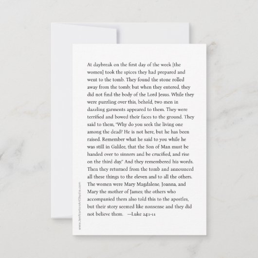 Paasmorgen Kaart, vrouwen bij het graf (Achterkant)