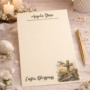 Paasmorgen Kruis met Gloedvolle Zonsopgang  Briefpapier