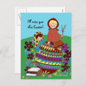 Paasmorgen Pysanka Oekraïense volkskunst Feestdagenkaart (Voorkant / Achterkant)