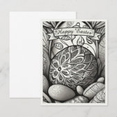 Paasmotief b/w cartoon met paaseieren 97330 (Voorkant / Achterkant)