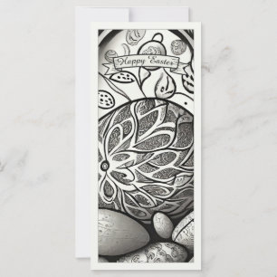 Paasmotief b/w cartoon met paaseieren 97330