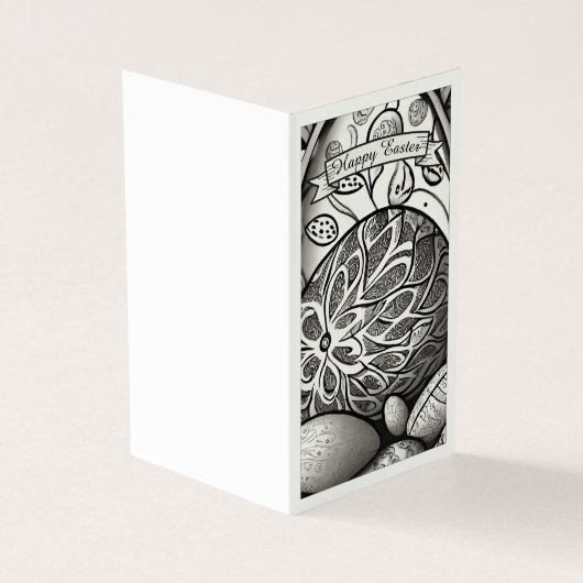 Paasmotief b/w cartoon met paaseieren 97330 kaart (Buitenkant)