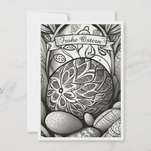 Paasmotief monochrome Cartoon met Paaseieren 97330