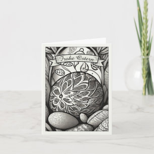 Paasmotief monochrome Cartoon met paaseieren 97330 Kaart