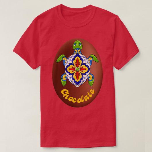 Paasmozaïekschildpad met chocolade-eieren t-shirt (Design voorkant)